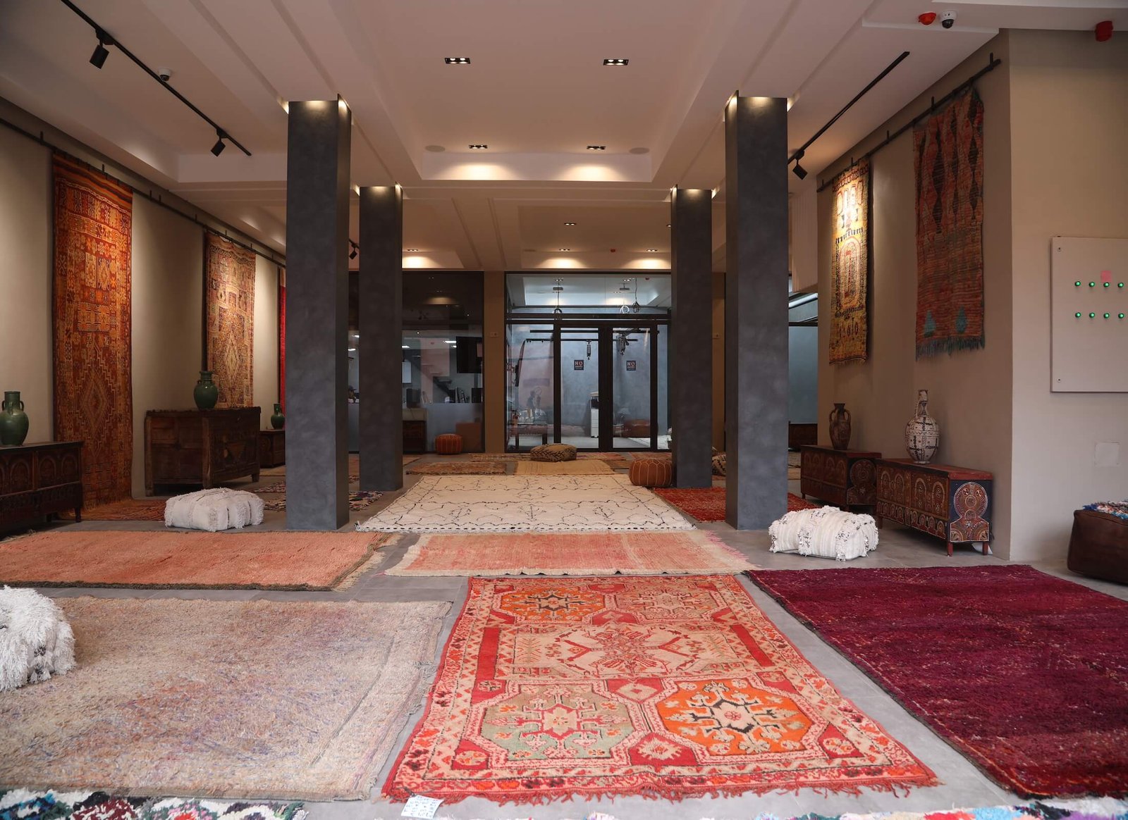 Handmade Moroccan Rug with Traditional Berber Patterns in Neutral Tones