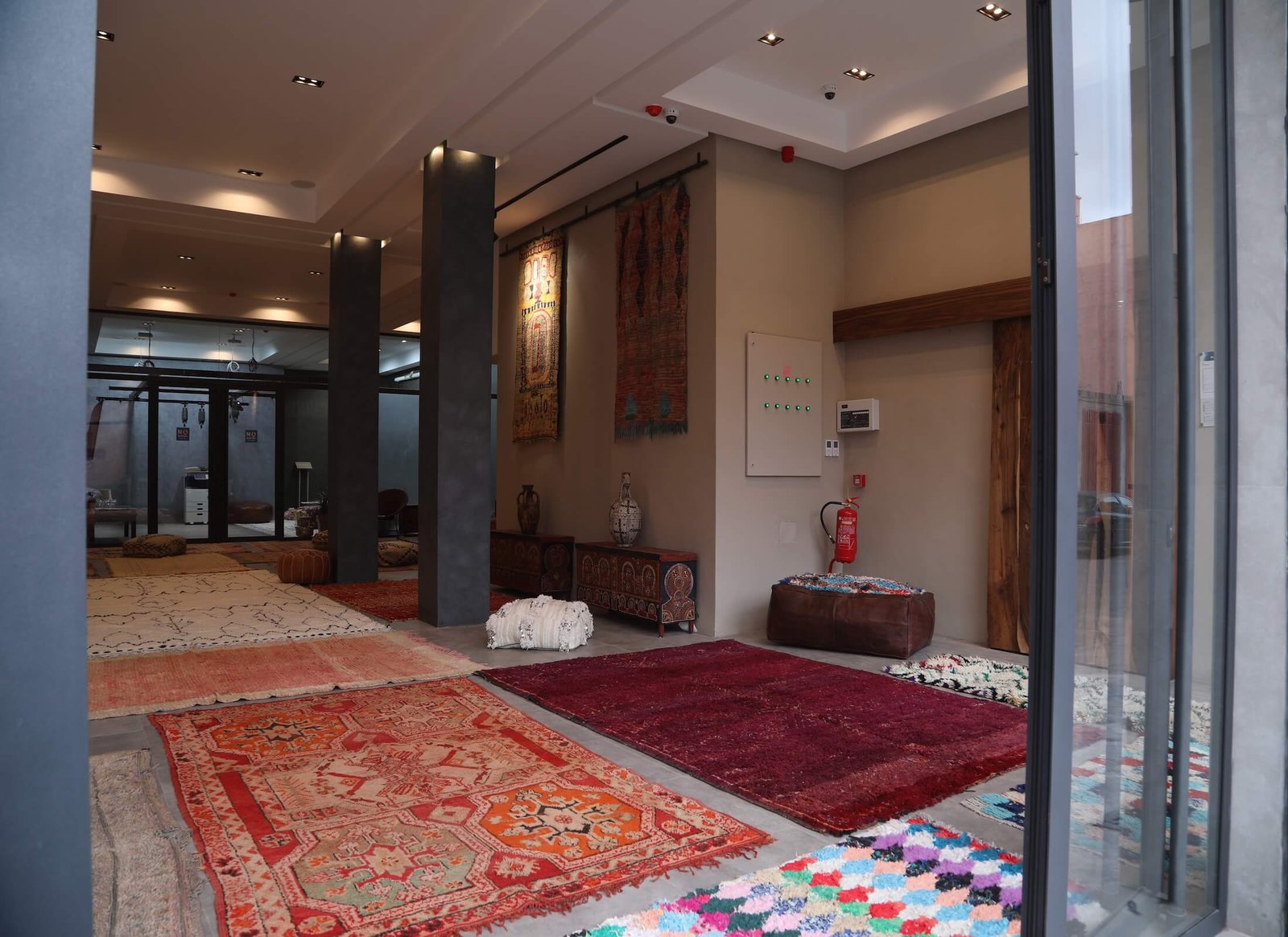 Traditional Moroccan Rug with Subtle Beige and Black Geometric Patterns