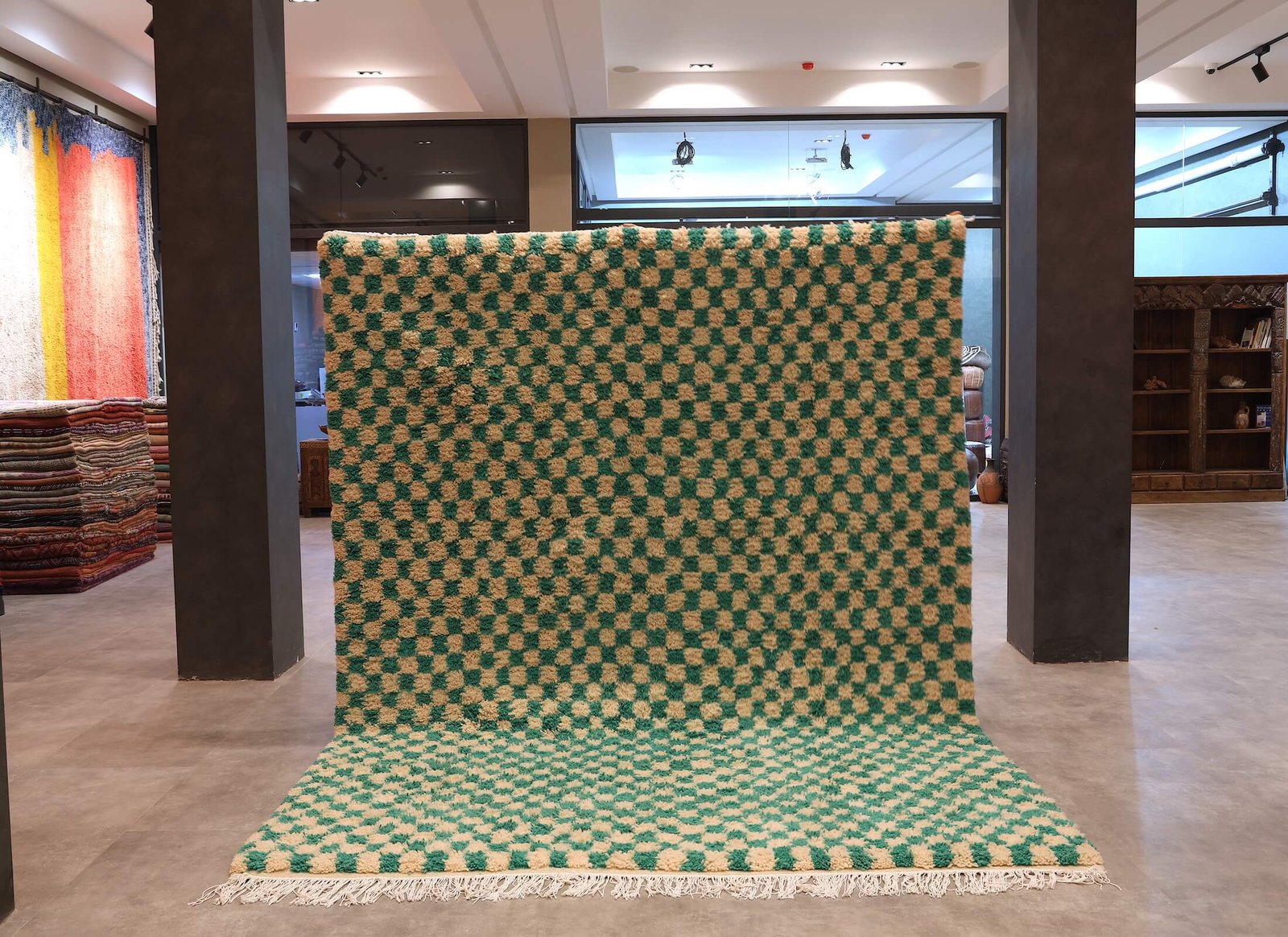 Handcrafted Vintage Moroccan Rug with Soft Pink and Grey Shades