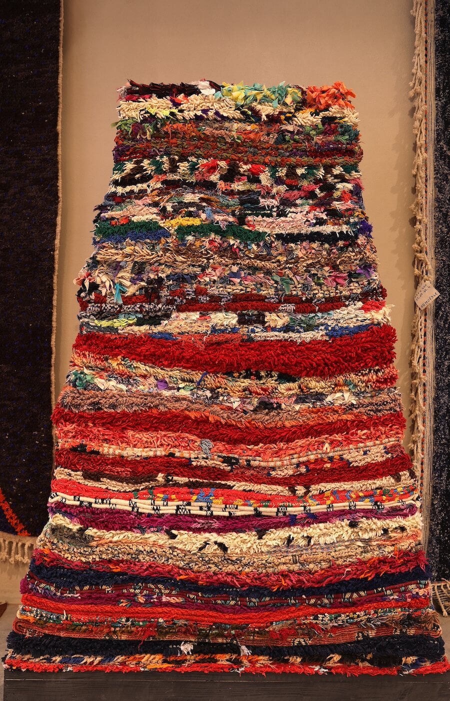 Handcrafted Moroccan Rug with Bold Chevron Patterns