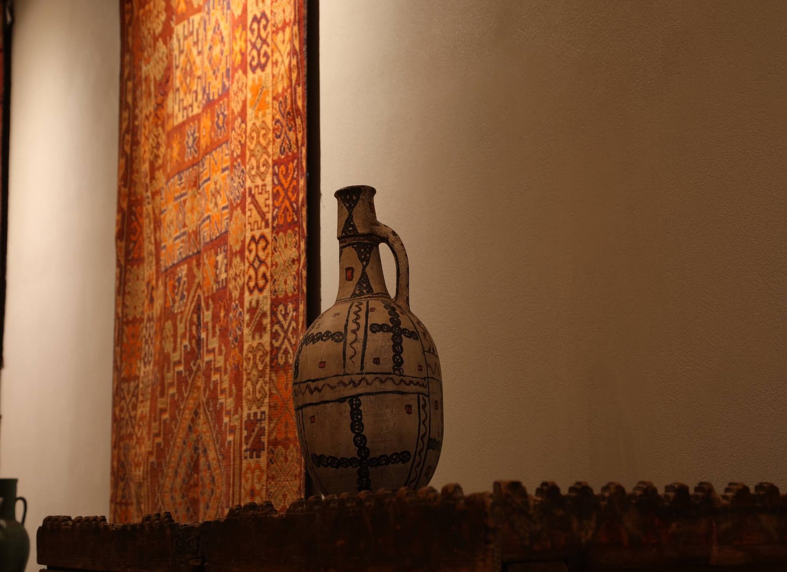 Traditional Moroccan Rug with Vibrant Colors and Artisan Details